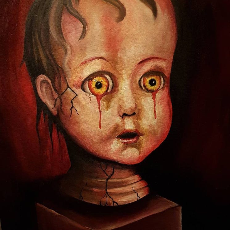 dit unieke schilderij gemaakt door Geert de Mol van 50 op 40 komt pas tot leven als de duisternis valt , blijft u intensief aankijken...